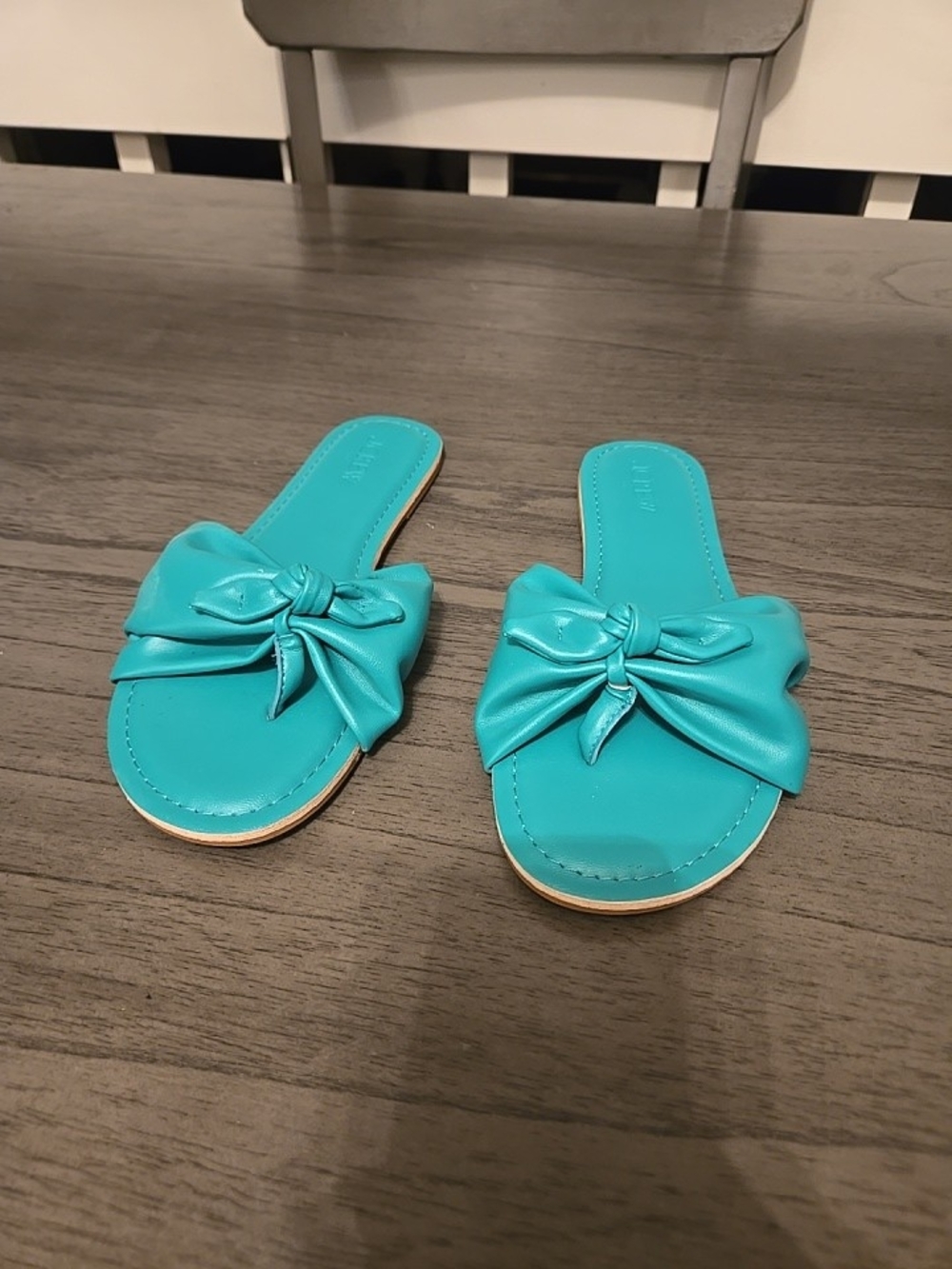 J Crew Womens Twisted Strap Comfy Slip On Slide Flat Sandals 7 m Green